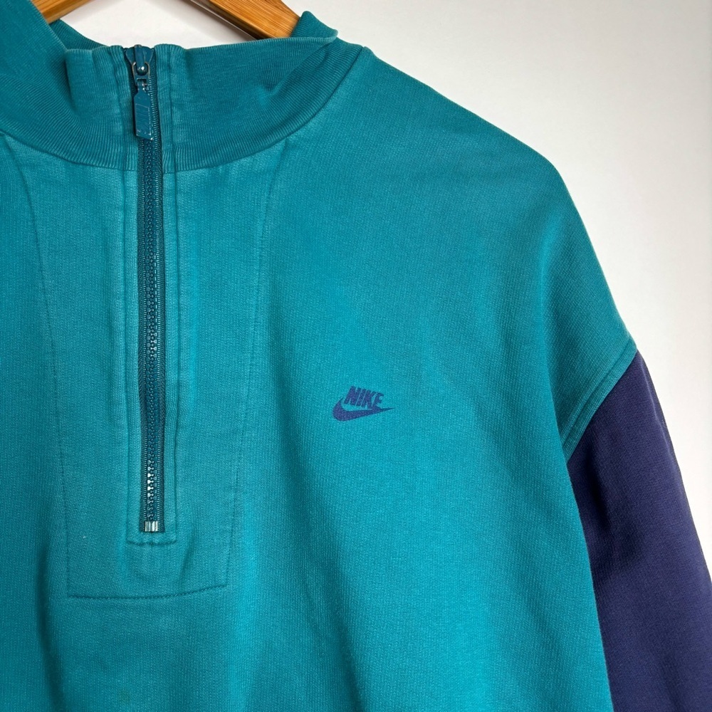 Vintage Nike 1990s Pullover Sweatshirt 1/4 Zip Mens large - Picture 3 of 10